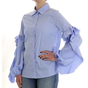 CAMICIA ROUCHES AZZURRO